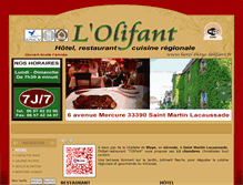Tablet Screenshot of hotel-blaye-lolifant.fr